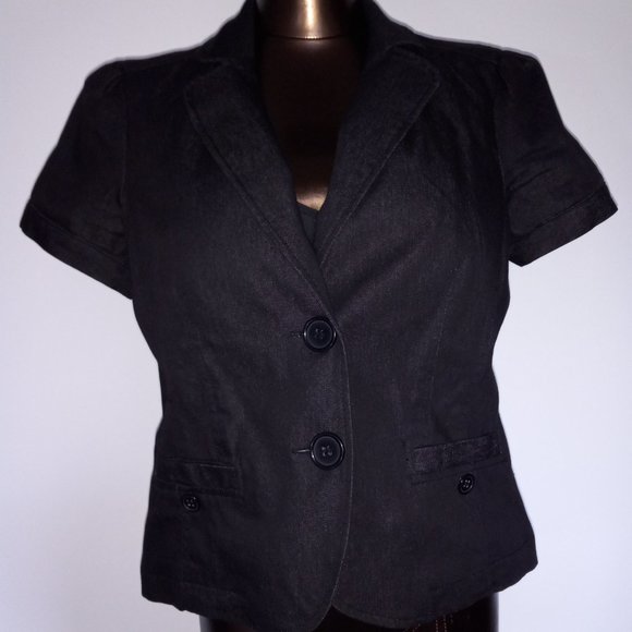 Blouse-jacket, short sleeves, lined, Reitmans women's size 12-Petite / US size 6 - Picture 13 of 13
